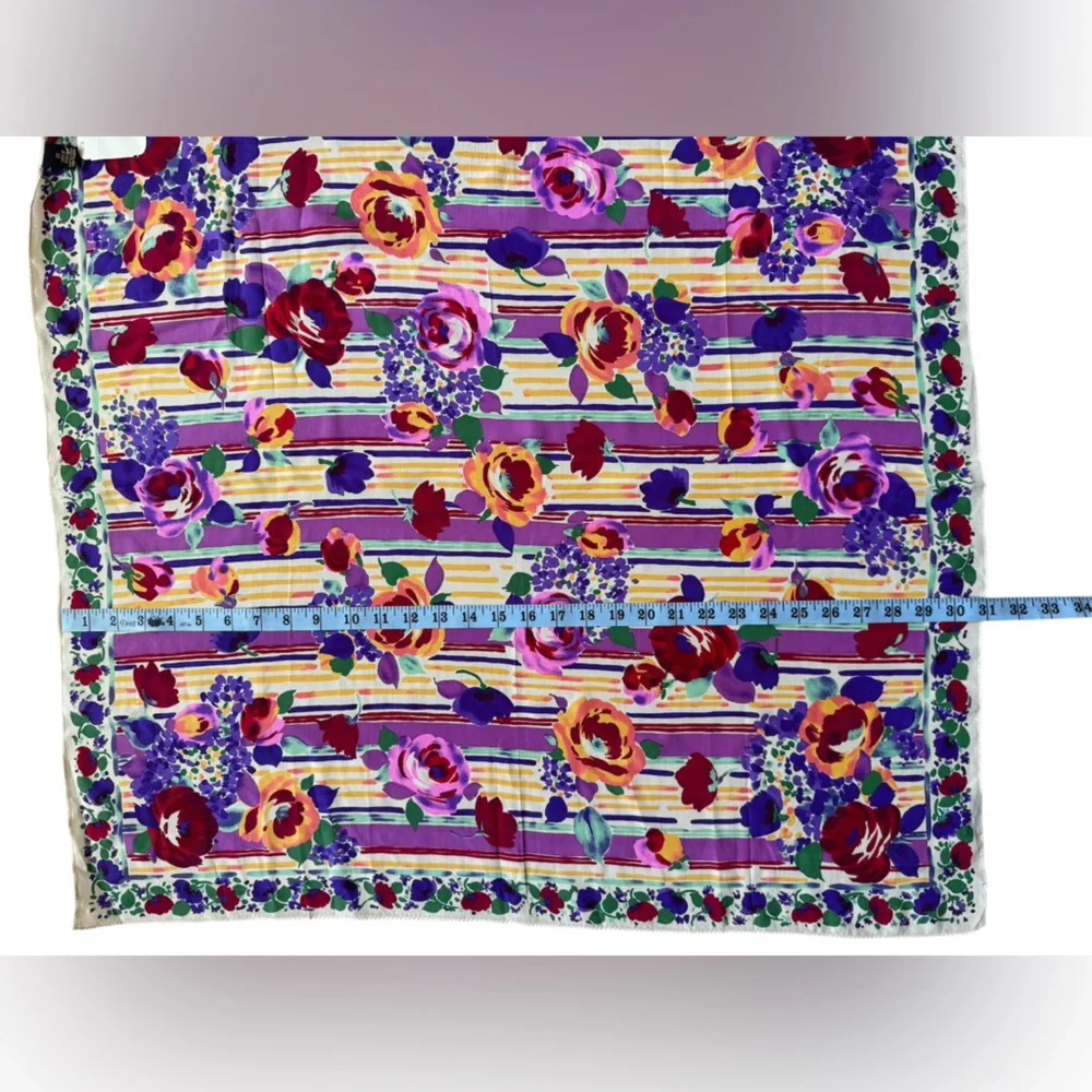 Art of the scarf Tie Rack Floral Striped Women's Scarf